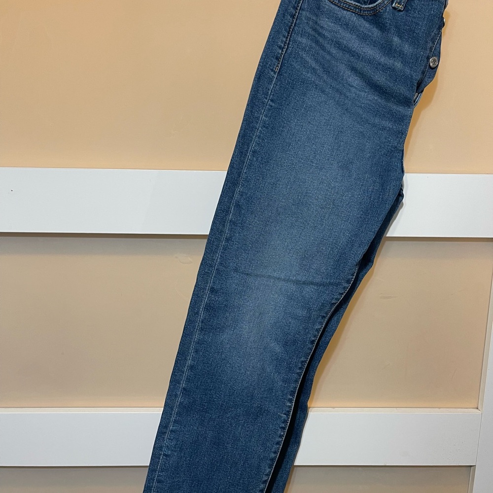 Levi's Men's Straight Blue Jeans with Distressed Detail - Picture 4 of 6